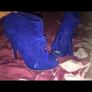 Rachel Roy Electric Blue Peep Toe Booties
